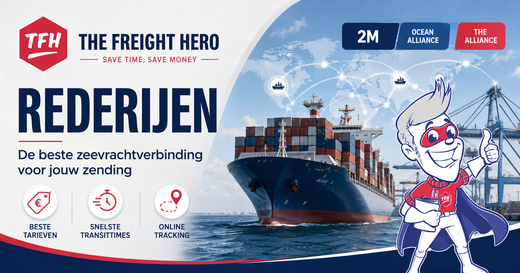 Selecteer hier de gewenste containervaart en ontvang gelijk de absoluut laagste all-in prijs voor uw zeevracht. Boek direct en volg uw vracht realtime.